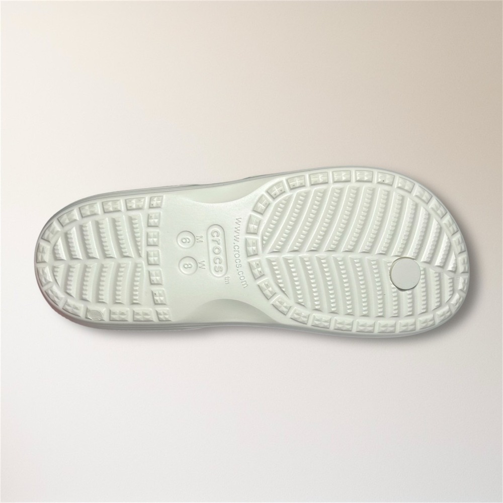 NWT Crocs Classic Flip Rainbow White Spray Tie Dye Sandals Men's 6 Beach Travel - Picture 4 of 6